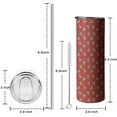 thumbnail image 5 of 20oz Red Christmas Tree Pattern Skinny Tumblers Stainless Steel Tumbler with Lid and Straw,Vacuum Insulated Double Wall Travel Tumbler Cups with Cleaning Brush for Coffee,Tea, 5 of 6