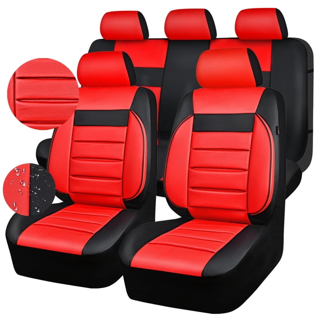 Fundas para asientos de auto CAR PASS de cuero, 5 piezas, resistentes al agua
