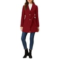 thumbnail image 2 of INSPIRE CHIC Women's Cute Turn Down Collar Single Breasted Long Belted Trenchcoat L Dark Red, 2 of 6