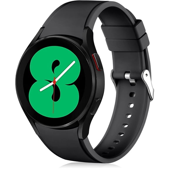 BANDOVA 20mm No Gap Band for Samsung Galaxy Watch 7/6/5/4, Seamless Silicone Sport Strap, Black
