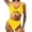 Yellow, variant on Jamicy Womens Swimsuits Sexy Women Bikini Solid Hollow Out Two-Piece Swimwear Swimsuit Beachwear Set Clearance