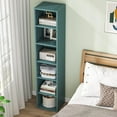 thumbnail image 4 of Tribesigns 70.9 Inch Tall Narrow Bookcase, Modern White Corner Bookcase for Home Office, Blue, 4 of 5