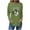 Army Green A, variant on Womens Blouses Round Neck Floral Prinded Fall Winter Shirts for Women Fashion Smocked Long Sleeve Plus Size Tops