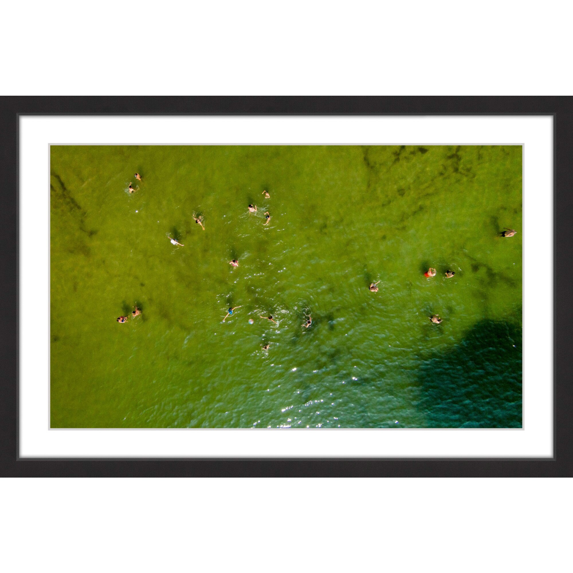 Marmont Hill "Green Water" By Karolis Janulis Framed Painting Art Print, 36.0" x 1.5"