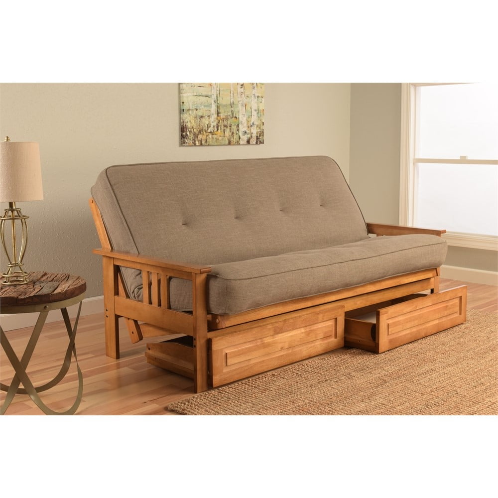 kodiak furniture kfmodbtlstnlf5md4 monterey futon set with butternut