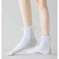 thumbnail image 2 of Women Lace Ankle Socks Ruffle Frilly Cotton Socks Trim Lace,Anklet socks Dress Socks Women or Girls,H04, 2 of 7