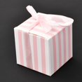 thumbnail image 2 of 50sets Square Foldable Creative Paper Gift box Stripe Pattern with Ribbon Decorative Gift box for Weddings Pink 55x55x55mm, 2 of 4