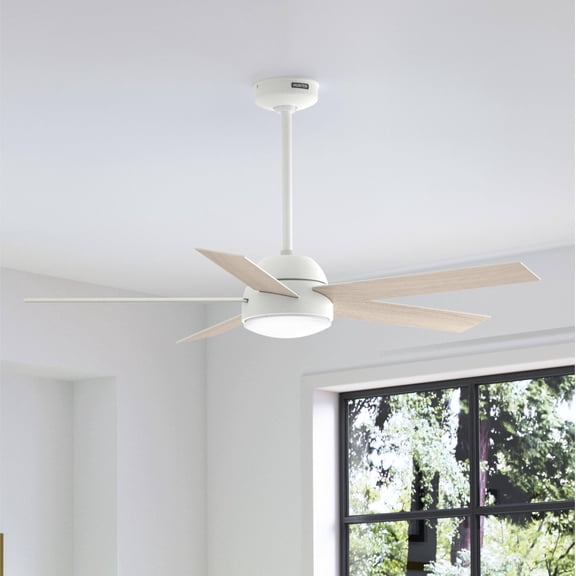 Restored Hunter Fan 52 inch White Outdoor/Indoor Ceiling fan with Remote for Porch, Living Room, Office, Kitchen (Refurbished)