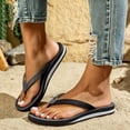 thumbnail image 6 of Bkhluea Women Distressed Suede Stitch Detail Thong Flat Flip Flop Sandals Slip On Casual Footwear For Beach Home Outdoor Daily Summer Walking Shopping, 6 of 6