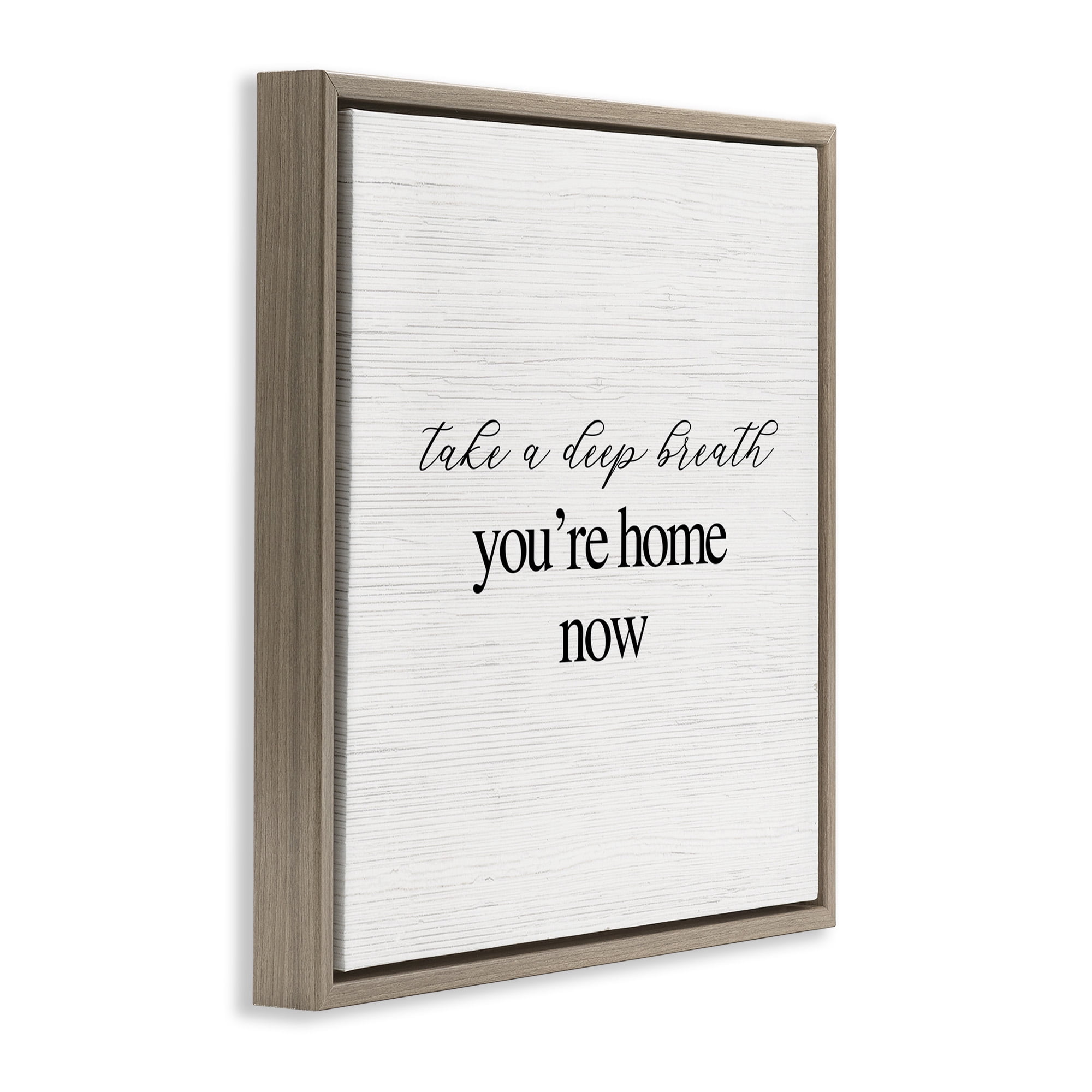 Stupell Industries Home Now Minimal Phrase Typography Painting Brown Floater Framed Canvas Art Print Wall Art, 18 x 18