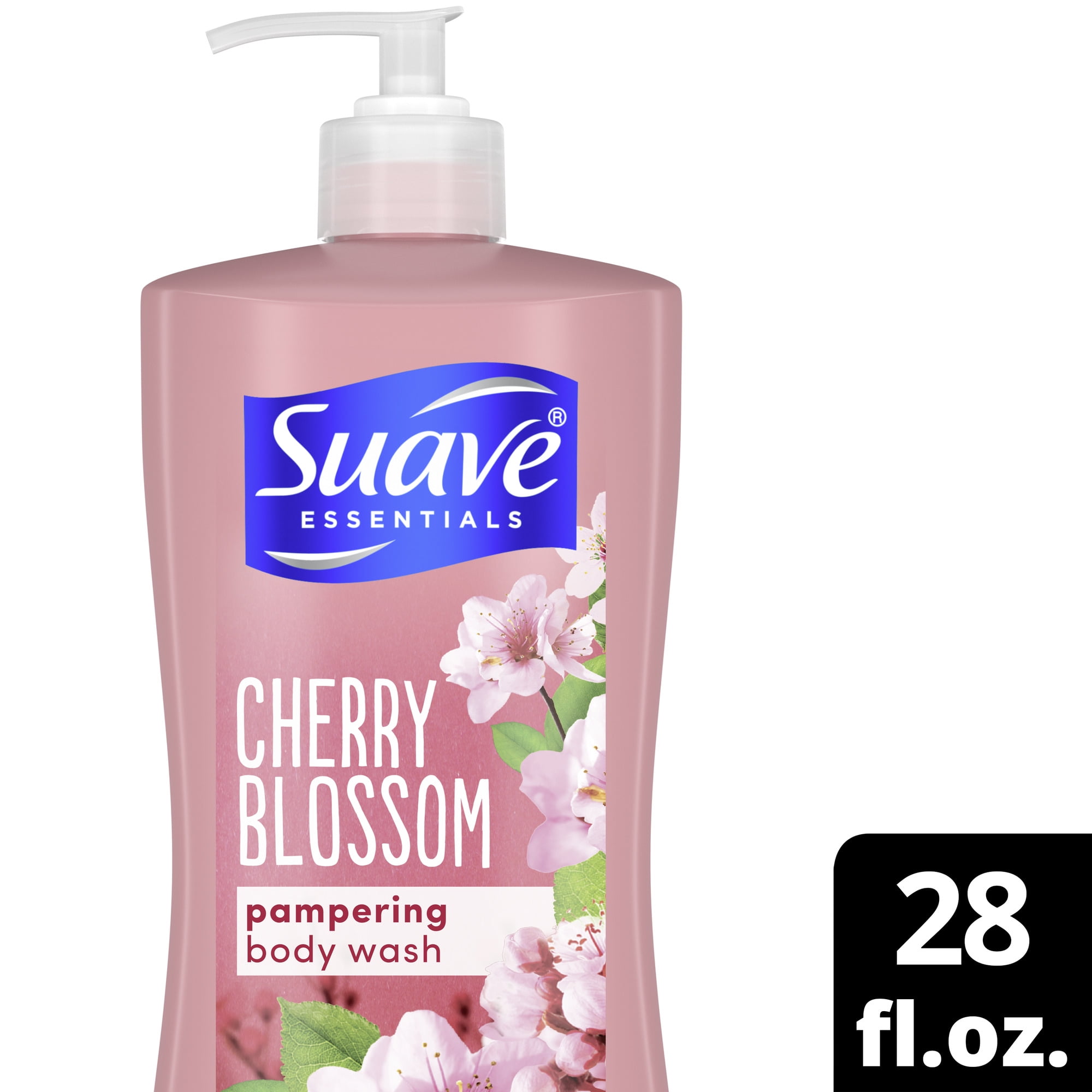 Suave Essentials Pampering Liquid Body Wash Cherry Blossom, 28 oz