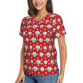 thumbnail image 2 of Wukai Cute Baseball Classic V-Neck T-Shirt for Women: Comfortable, Stylish, and Versatile Wardrobe Essential-Medium, 2 of 7