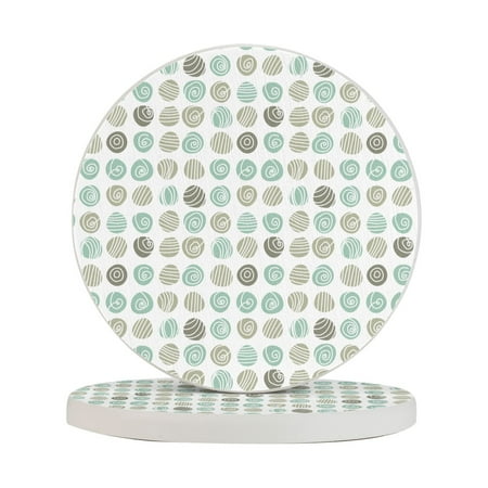 

Circular Drink Coasters Set Ciute Eggs Seamless Graphics Beautiful Home Decor Diatomite Heat-Resistant Diatomite Protect Table Countertop