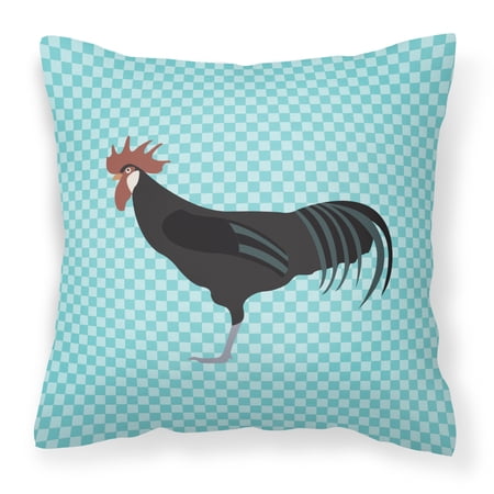 Minorca Ctalalan Chicken Blue Check Fabric Decorative Pillow