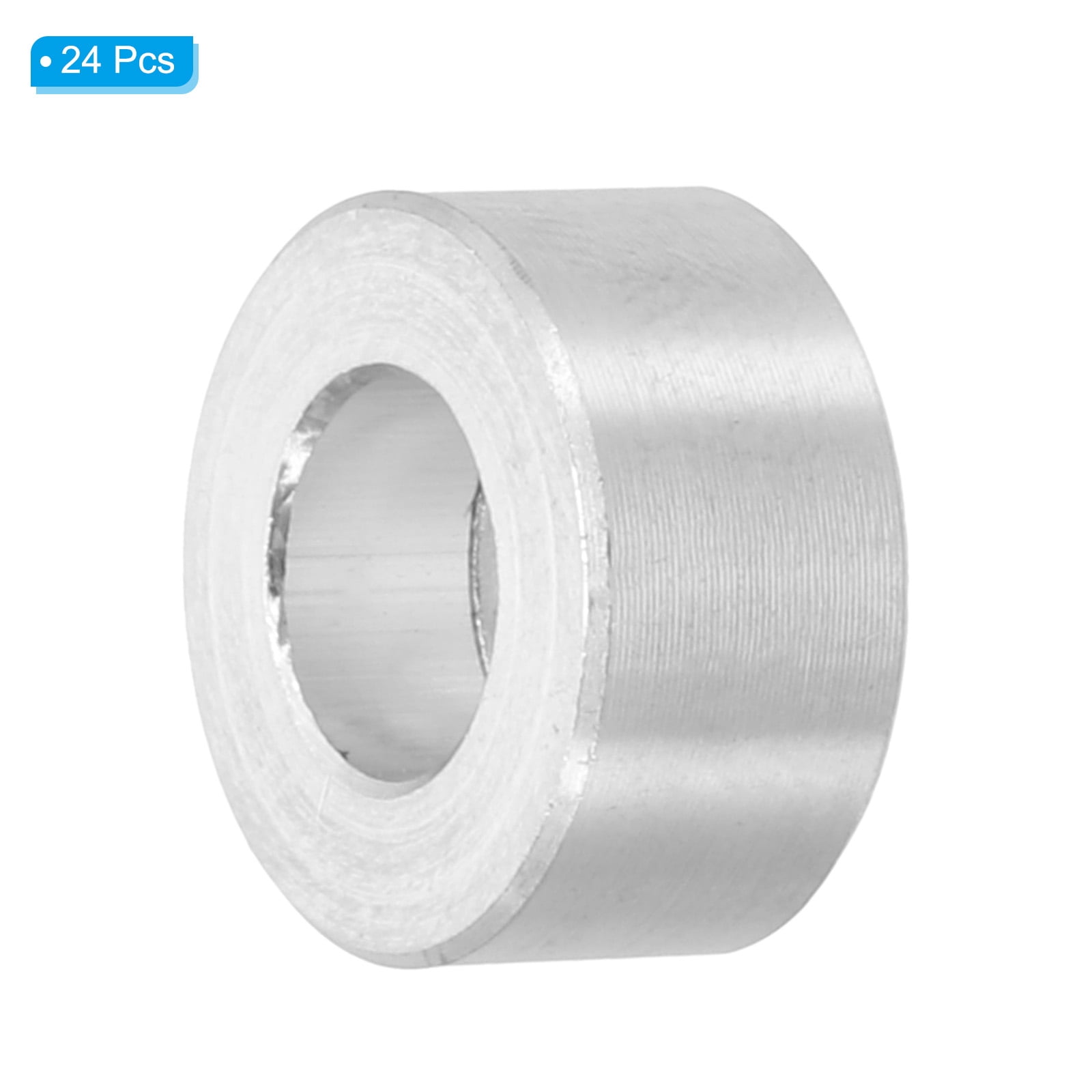 M6 Aluminum Spacers, 24 Pcs Metal Spacers Aluminum 6.2mm ID x 12mm OD x 6mm L Aluminum Spacer Screw Standoff Round for 1/4 or M6 Screw Bolts