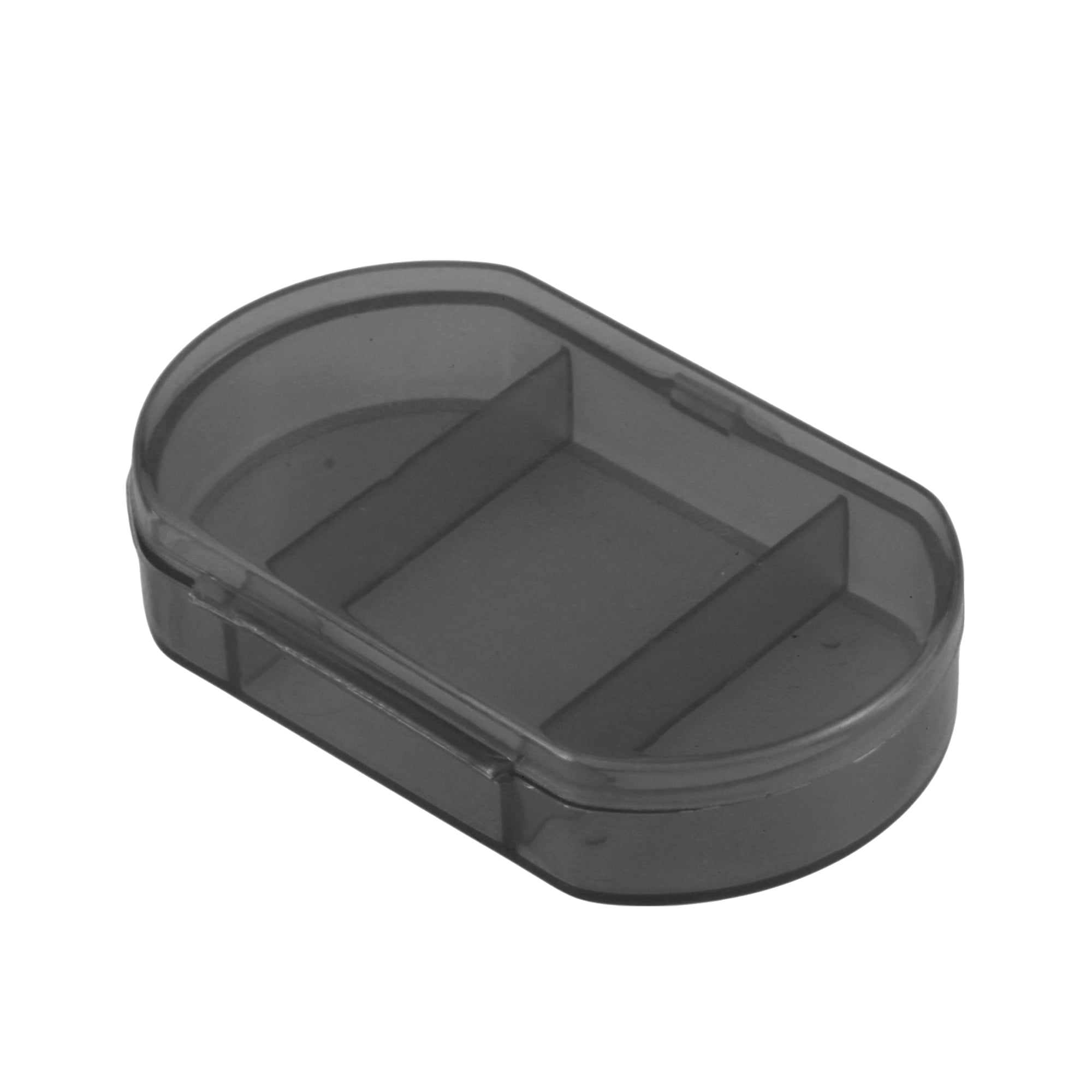 Unique Bargains Durable 3 Compartments Pill Case for Travel 1 Pc Black