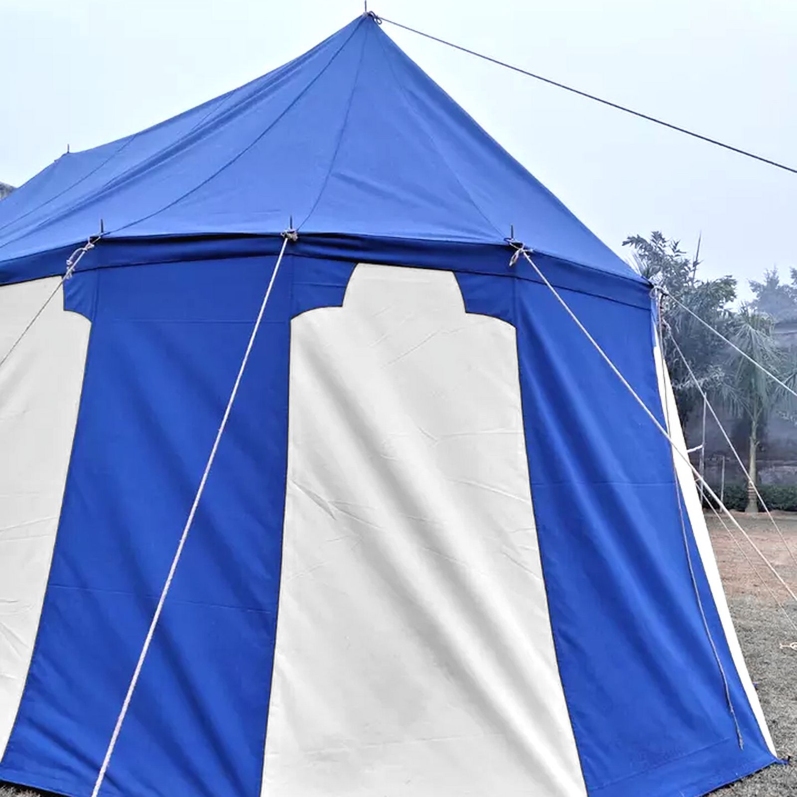 WEEKEND SALE Medieval Blue White Burgundian 6x4 M Functional Water Proof Camping Tent
