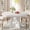 White, variant on Round Dining Table Wood Kitchen Table for Dining Room Living Room, 47 in Dinning Room Tables for 4-6