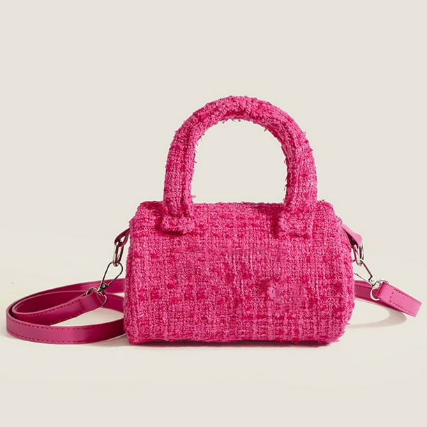 Should I Go Straw Envelope Convertible Clutch Bag - Barbie Pink