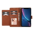 thumbnail image 7 of Allytechgroup Wallet Case for Apple iPhone XS Max with Crossbody Strap Hand Wrist, Makeup Mirror Cards Slots Cash Pocket RFID Blocking Flip Stand Slim Case Cover for iPhone XS Max, Brown, 7 of 7