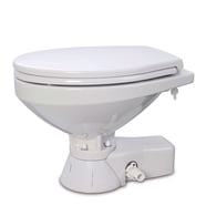 Jabsco Deluxe Flush Electric Marine Toilet - 17" Height, 12V, Soft Close Seat, Vertical Mount