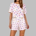 thumbnail image 2 of Bovxnpu Womens Pajamas Set 2 Piece Loungewear Set Short Sleeve Shorts Pajama Set Soft Comfortable Loungewear, 2 of 5
