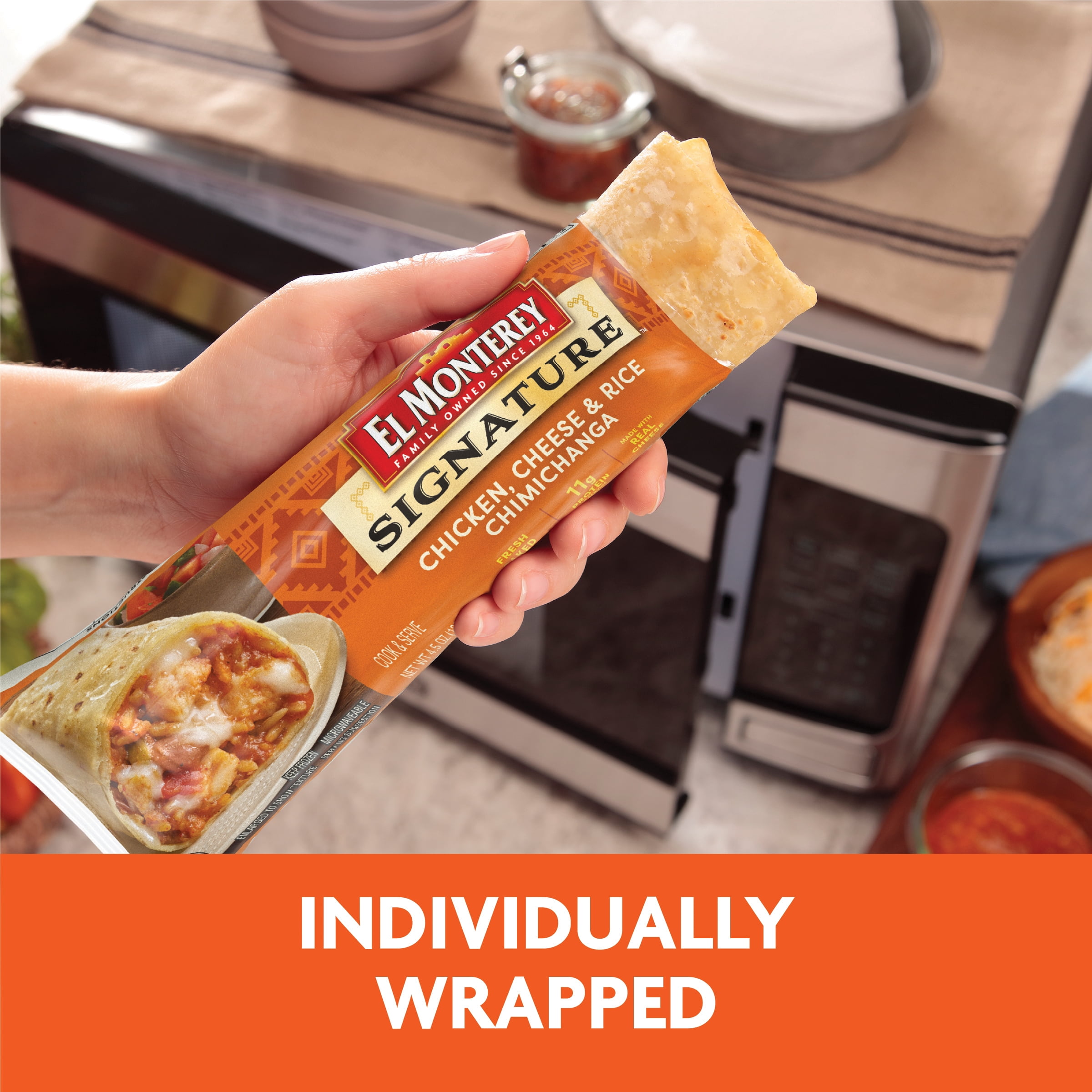 El Monterey Signature Chicken, Cheese & Rice Chimichanga 4.5 oz (Frozen)