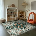 thumbnail image 3 of Socofuz 8x10ft Area Rugs for Living Room, Non Slip Machine Washable Vintage Indoor Carpet Thick Low Pile Rug, 3 of 10