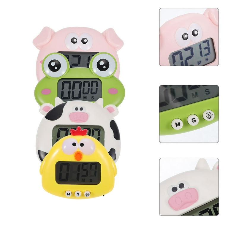Set Of 4 Cute Cartoon Animals Digital Timer Small Digital Kitchen Timer  Countdown Timer With Magnetic Back