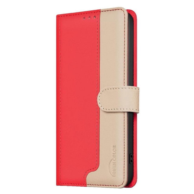 Premium RFID Blocking Wallet Case for Xiaomi POCO X7 Pro 5G with 3 Card Slots & Stand Red