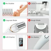 3 IN 1 Womens Electric Razor, Painless Lady Shaver Waterproof Wet & Dry Low Noise Body Hair Remover Epilator Bikini Trimmer Grooming Kit W/ LED Display for Leg Arm Armpit Underarms