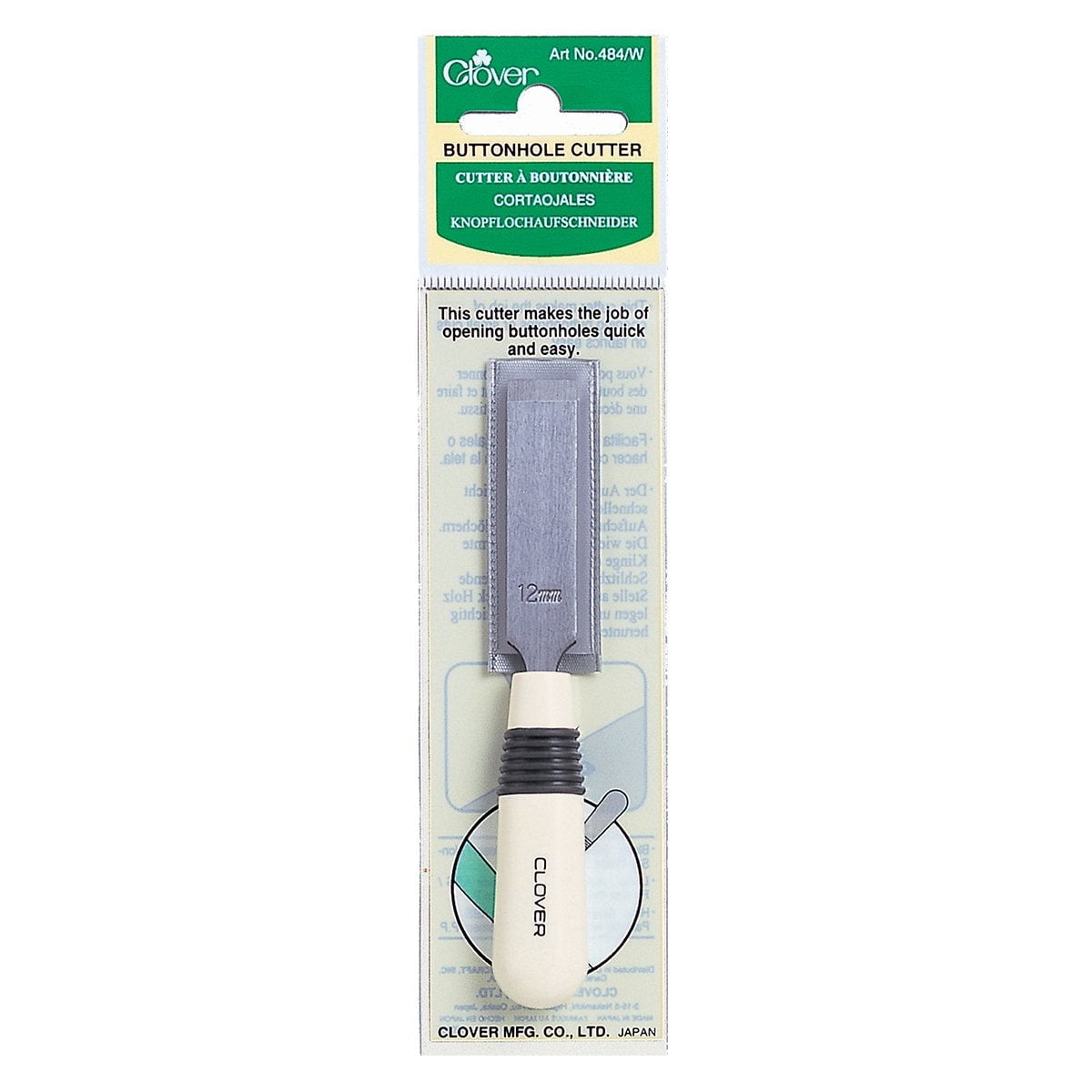 Clover Sharpened Chisel-Edge Steel Buttonhole Cutter, 12mm - Walmart.com
