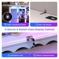 thumbnail image 6 of VKCC Display Cabinet with Glass Door and RGB, Lockable Curio Cabinet with Charging Station, Adjustable Shelves Bookshelf for Living Room, White, 6 of 11