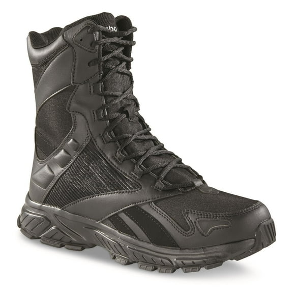 Men's Reebok 8" Trail Running Tactical Metal Free Side-Zip Work Boot RB6655, Black