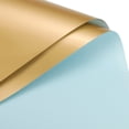 thumbnail image 1 of Unique Bargains Double Sided Color Flower Wrapping Paper Light Blue+Gold 22.8'x22.8' Waterproof 20 Pack, 1 of 5