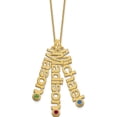 thumbnail image 1 of 14K Yellow Gold 14Ky Satin 3 Names Birthstone With 18K Bezel Necklace Made In United States xna1091y, 1 of 5