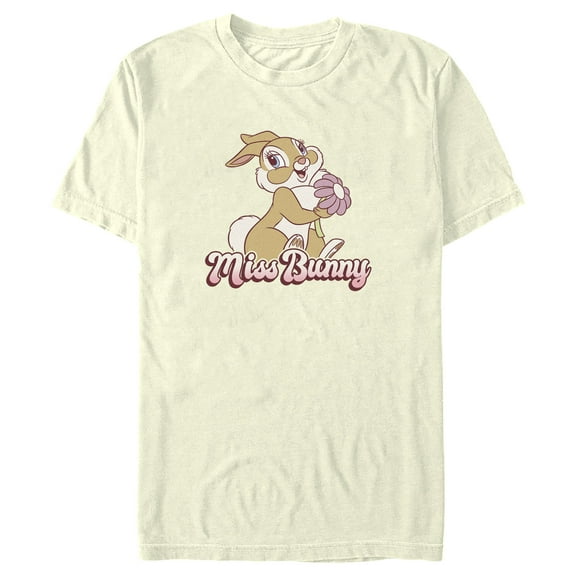 Men's Bambi Valentine's Day Thumper Miss Bunny Graphic Tee Beige Large