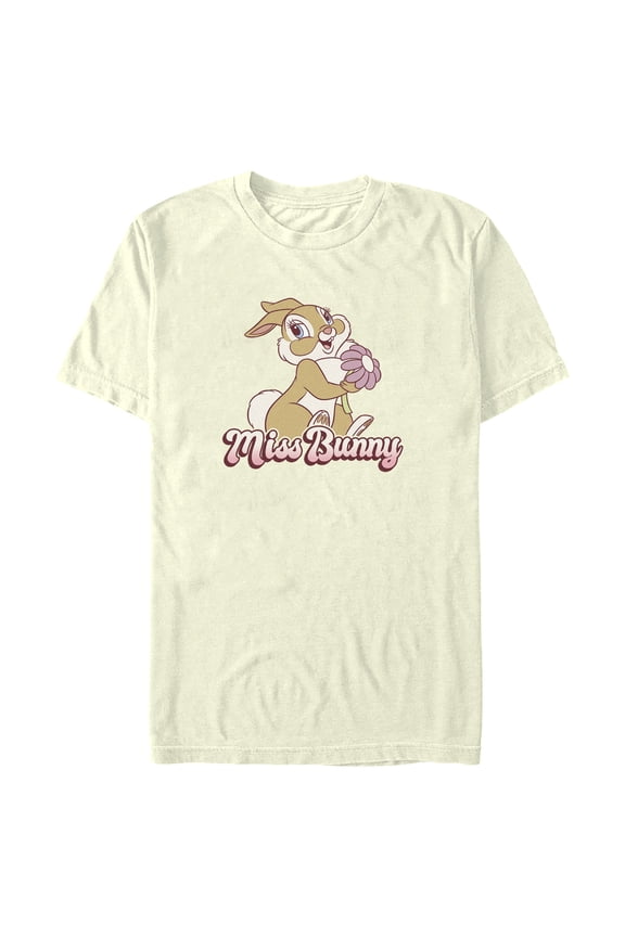 Men's Bambi Valentine's Day Thumper Miss Bunny Graphic Tee Beige 3X Large