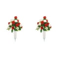 thumbnail image 1 of 1 Set Cemetery Memorial Artificial Flower Rose Bouquet With Vase Sympathy Floral Decor, 1 of 5