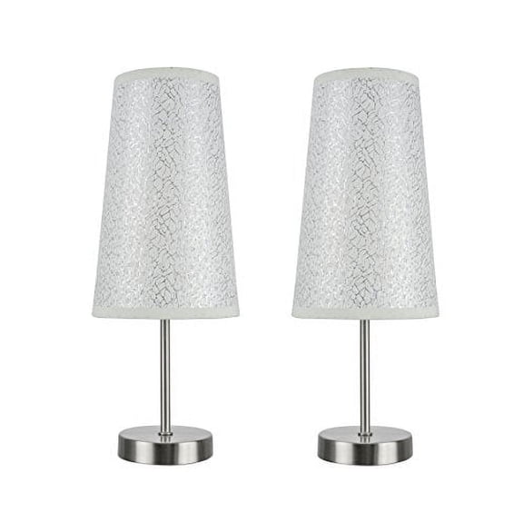 Aspen Creative 40084-8, 1-Light Table Lamp in Satin Nickel, 14 1/4" High, 2 Pack