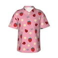 thumbnail image 2 of Picia Strawberry and Ladybugs Gentle Cotton Regular Fit Short Sleeve Casual Hawaiian Shirt for Men-X-Large, 2 of 9