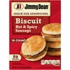 Jimmy Dean Snack Size Biscuit Breakfast Sandwiches with Hot and Spicy Sausage, Frozen, 10 Count