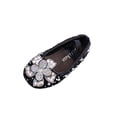 thumbnail image 3 of SGFCWSX Girls Ballet Flats Kids Sparkly Rhinestone Pearl Bow Wedding Party Flower Girl Shoes Black Size 8 Toddler, 3 of 7