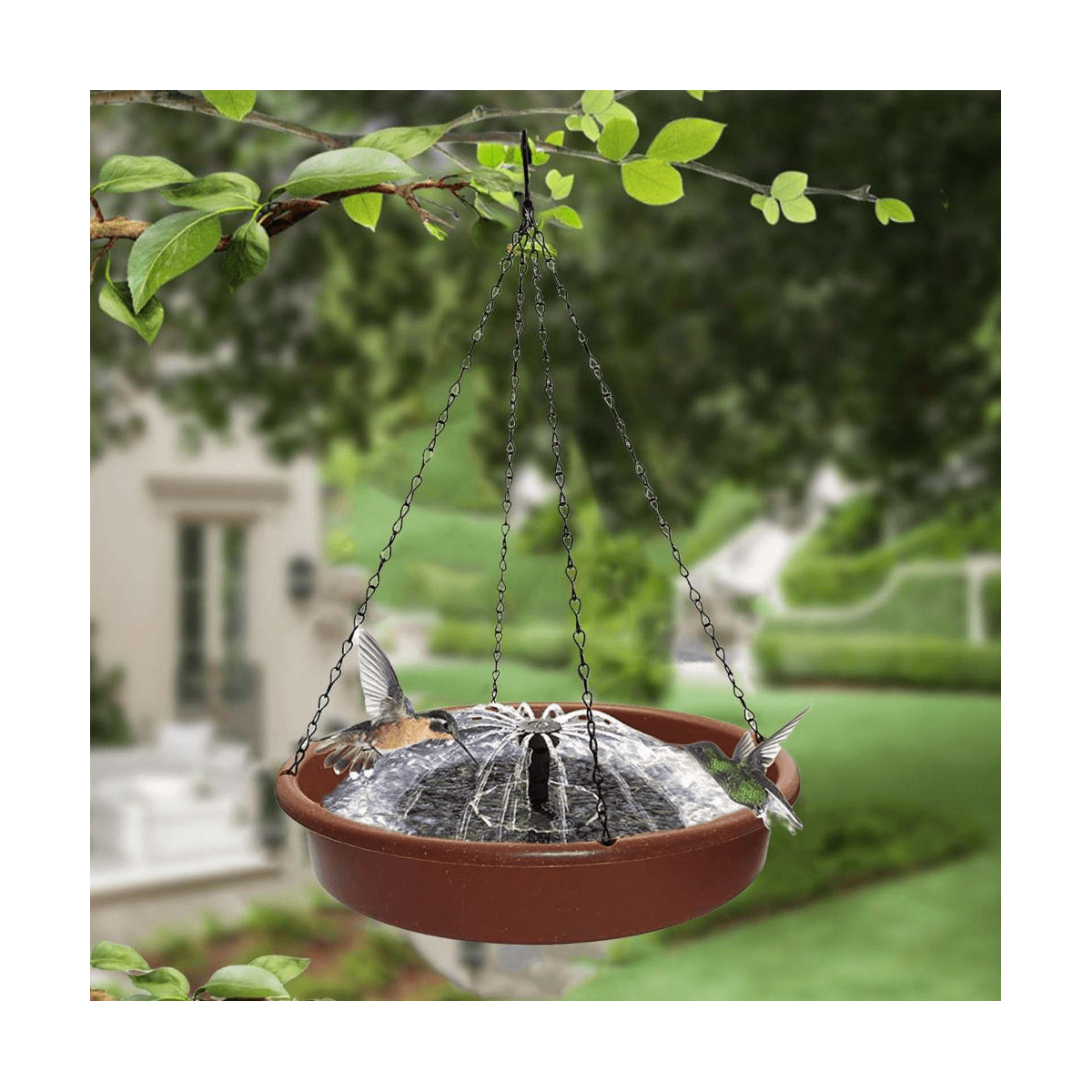 Moving Water Plastic Hangable Bird Bath Fountain with Pump