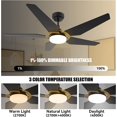 thumbnail image 4 of 52" 5 Blades Black/Gold Ceiling Fan with Remote Control & App Control with Timer and Schedule, 4 of 6