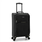 U.S. Traveler Aviron Bay Expandable Softside Luggage with Spinner Wheels, Black, Carry-on 23-Inch