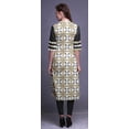 thumbnail image 4 of Bimba Long Kurti Droit pour Femmes Imprimé Indien Rayonne Slub Tunique Manches 3/4, 4 of 6