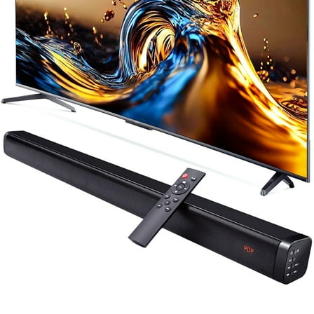Tyethy Sound Bars for TV, 30" Wireless Bluetooth 5.0 Sound Bar with Subwoofer 3D Surround Sound Wall Mountable TV Speakers for Home Theater, Black