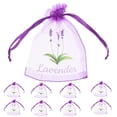 thumbnail image 1 of 20 bolsitas de organza vacías con cordón para lavanda, hierbas y especias. Color morado., 1 of 8