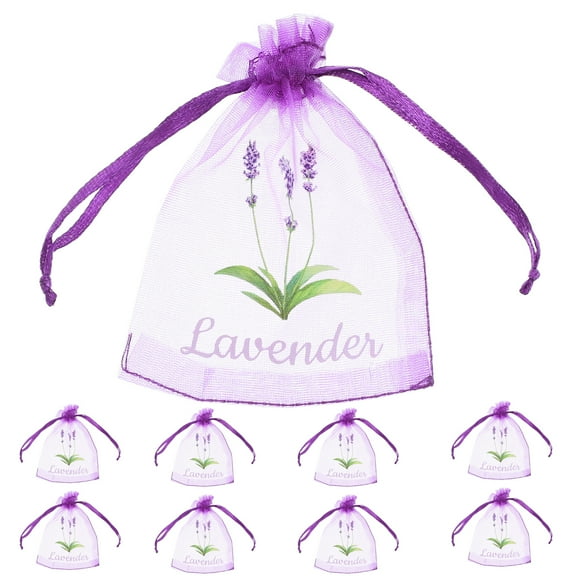 SHISUYAN 20pcs Lavender Sachets Drawstring Bags Empty Organza Pouches Sachet Empty Bags Organza Gauze Bags for Lavender Herbs Spices Purple